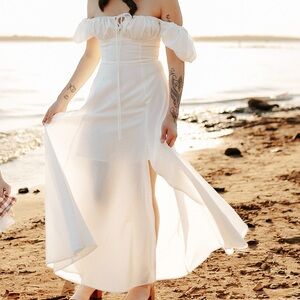 White milk maid dress